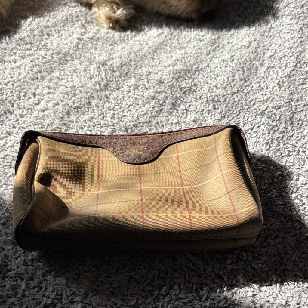 Burberry Tan And Brown Plaid Pouch